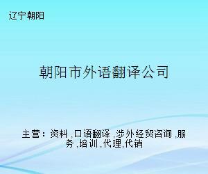 朝阳市外语翻译公司